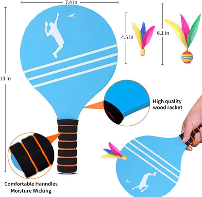 Juego de bádminton para niños, adolescentes y adultos: juegos familiares, carreras de madera, regalos, para interiores y exteriores, playa, patio