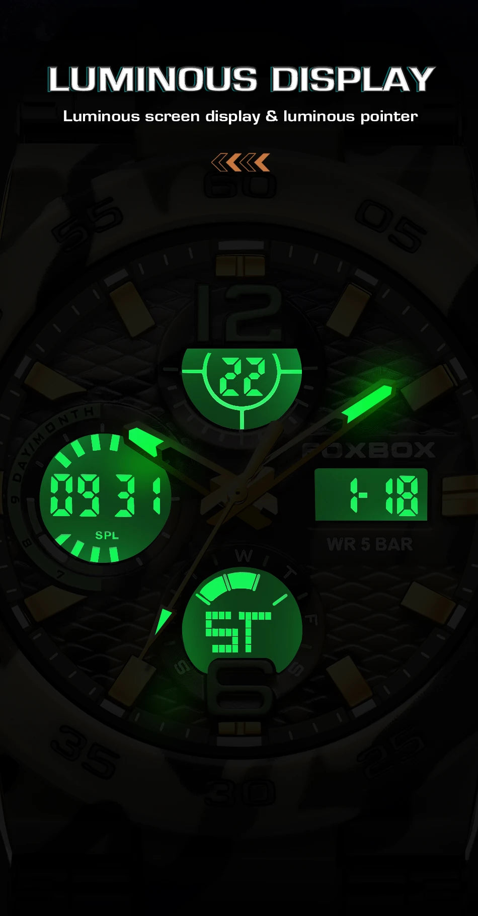 Reloj militar digital LIGE para hombre, resistente al agua hasta 50 m, LED, de cuarzo, deportivo, grande, Masculino