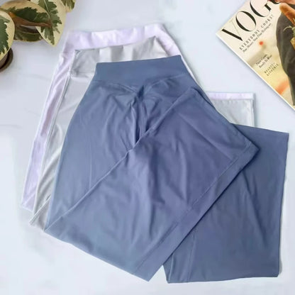 Active Wide Legging High Waist Sporty leggings woman Sports Long Pants Seamless Scrunch Hip-lifting Wide-leg pants
