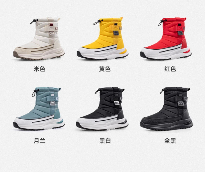 Botas de nieve de invierno para mujer, de terciopelo grueso, de viaje, cálidas, antideslizantes, de algodón, de tubo medio, informales y cómodas.