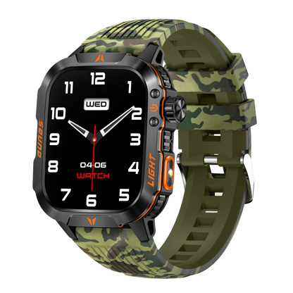 Reloj inteligente 2024 con pantalla 2.01, linterna para exteriores, brújula, IP68, resistente al agua, llamadas inalámbricas, batería de 600 mAh, modo deportivo de 100+