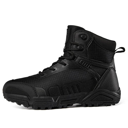 2024Men's Boots Outdoor Tactical mid-waist Boot Men's Hiking Shoes Non-slip Desert Combat Boots Men's Solid Color Snow Boots New