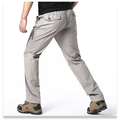 Pantalones cargo de algodón de alta calidad para hombre, pantalones tácticos informales con múltiples bolsillos para primavera y otoño, para acampar al aire libre, senderismo y trabajo.