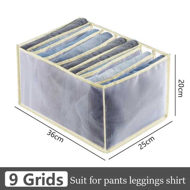 Caja de almacenamiento para organizar jeans, organizador de armario, sistema de organización de ropa, organizador de cajones, armario, organizador de almacenamiento de pantalones
