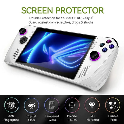 Protector de pantalla para consola portátil Asus ROG Ally, 3 unidades, película protectora de 7 pulgadas, borde curvo HD, vidrio templado.