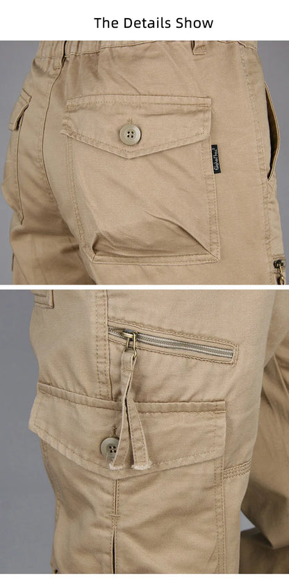 2025 New Autumn Cargo Pants Men Fashion Military Outdoors Man Trousers Long Warm Tactical Cotton Khaki Cargo Pants For Man