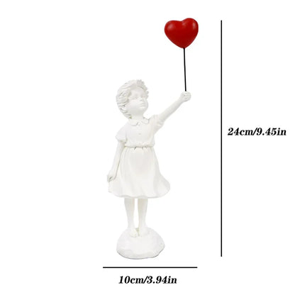 Decoración del hogar, decoración de la habitación, escultura creativa de globo de amor para niña, adornos abstractos modernos para el hogar, escritorio, estudio, oficina.
