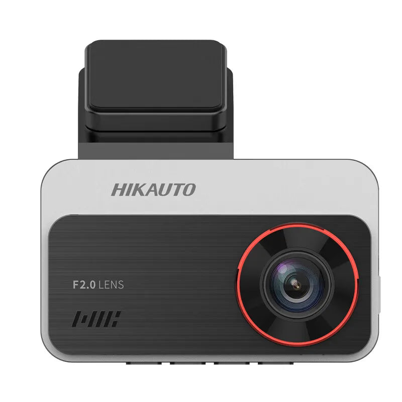 Grabadora de salpicadero Hikvision con cámara dual delantera y trasera, visión nocturna Starlight y pantalla de 3 pulgadas.