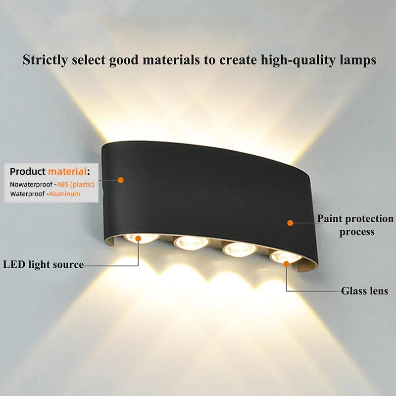 Apliques de pared LED modernos para interiores y exteriores, luces blancas de montaje en pared para sala de estar, pasillo, dormitorio, decoración