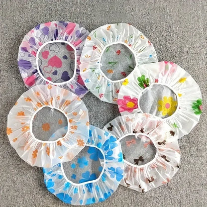 4 gorros de ducha impermeables para mujer, para el hogar, antiaceite y antihumo, para el cuidado del cabello, gorro de ducha para cabello seco.