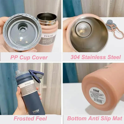 Botella térmica Tyeso de 750 ml, de acero inoxidable, para agua, aislada, para viaje, para niños, taza de café, térmica