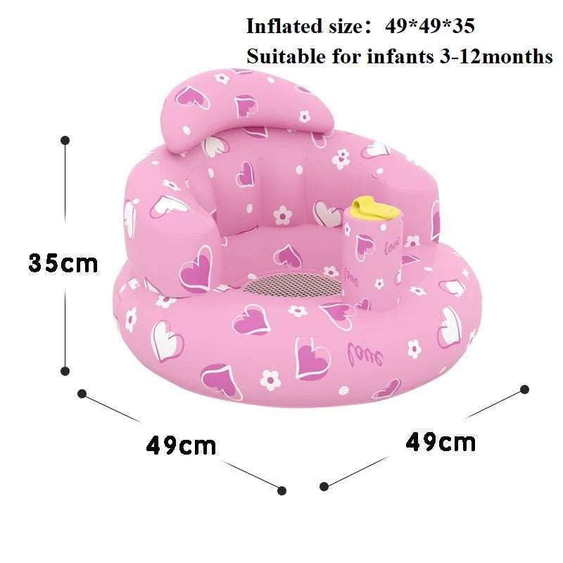 Asiento inflable para bebé con bomba de aire incorporada, silla de apoyo para la espalda para bebés de 0 a 3 años, silla de ducha portátil, asiento de suelo