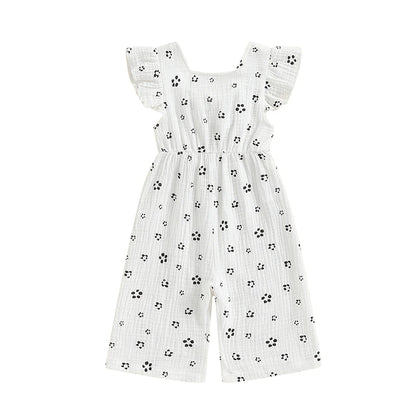 Ropa para niños pequeños, monos de verano para niñas, monos de algodón con estampado floral, sin espalda y con lazo, ropa para bebés