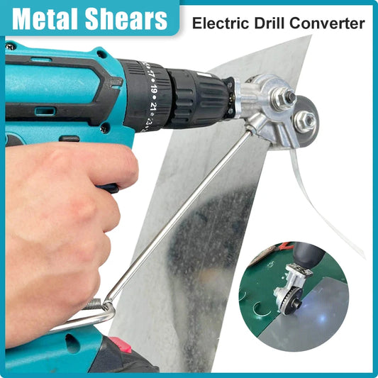 Taladro eléctrico, tijeras de conversión, cortador de placas, cortador de láminas de metal, herramienta de corte libre, mordisqueador, corte de láminas de metal, tijera eléctrica