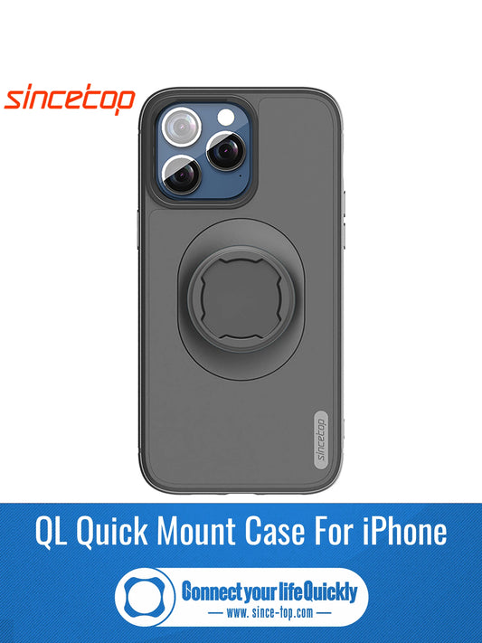 Funda a prueba de golpes para iPhone 16/15/14Plus/13/12/11 Pro/Xs Max/XR con soporte de bloqueo rápido y adaptador para soporte Quad Moto QL