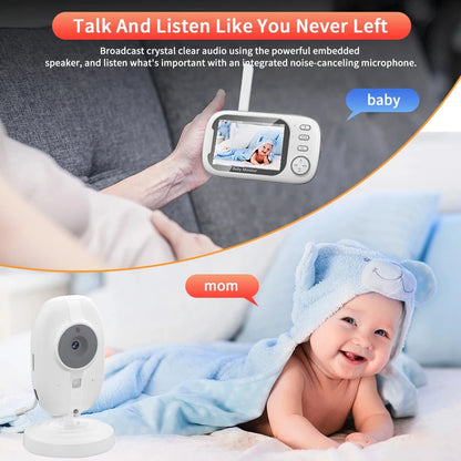 Monitor de bebé inalámbrico Cdycam de 3,5 pulgadas con visión nocturna, monitoreo de temperatura, audio bidireccional, cámara de seguridad para niñera.