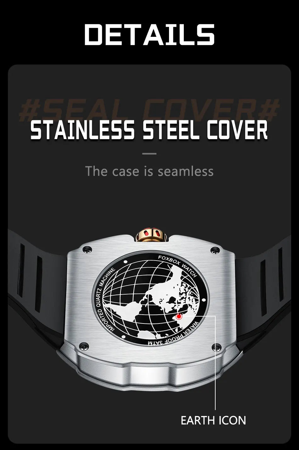 Reloj de moda marca Foxbox para hombre, de lujo, deportivo, de silicona, de cuarzo, resistente al agua, cronógrafo, de pulsera