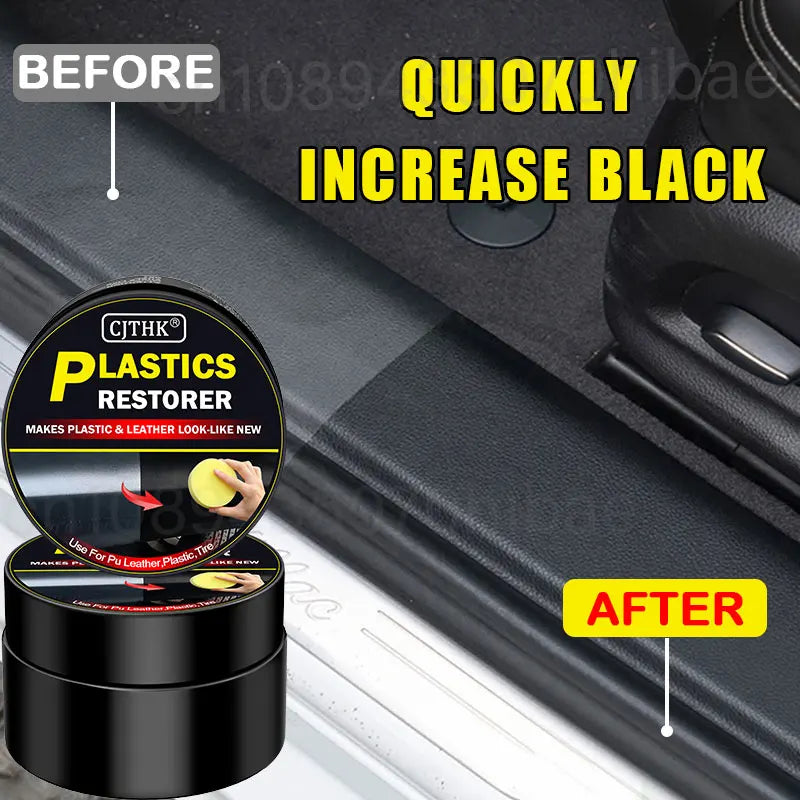 Restaurador de plástico para automóviles, devolviéndole el brillo negro, productos de limpieza para automóviles, restaurador de cuero y plástico, pulido y reparador de automóviles, renovador de revestimientos