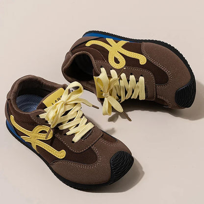 Zapatos para niños, primavera 2025, nuevos, de moda, de caña baja, para niñas y niños, con cordones, Forrest Gump, zapatillas de correr para niños