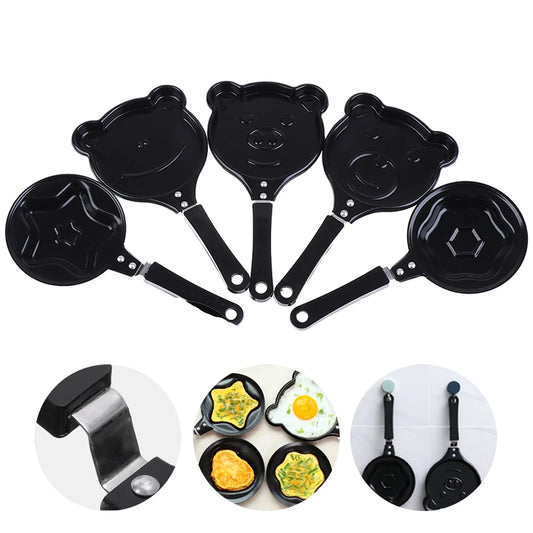 Mini sartén para tortillas, divertida sartén para desayuno con dibujos animados, sartén para panqueques, ollas antiadherentes, utensilios de cocina para el desayuno