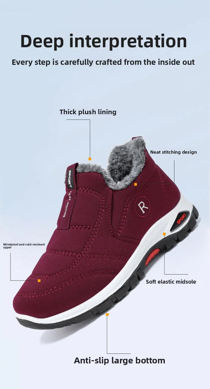 Zapatillas de deporte para hombre, botines de nieve de algodón cálido, zapatos casuales, zapatos de diseñador, botas de nieve impermeables, envío gratuito.