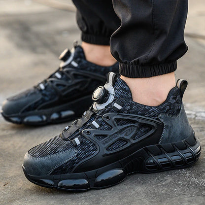 Zapatos de seguridad tipo zapatillas ligeras y transpirables con puntera de acero, diseño antiperforación, amortiguación de impactos y protección antiaplastamiento, calzado de trabajo para hombre.