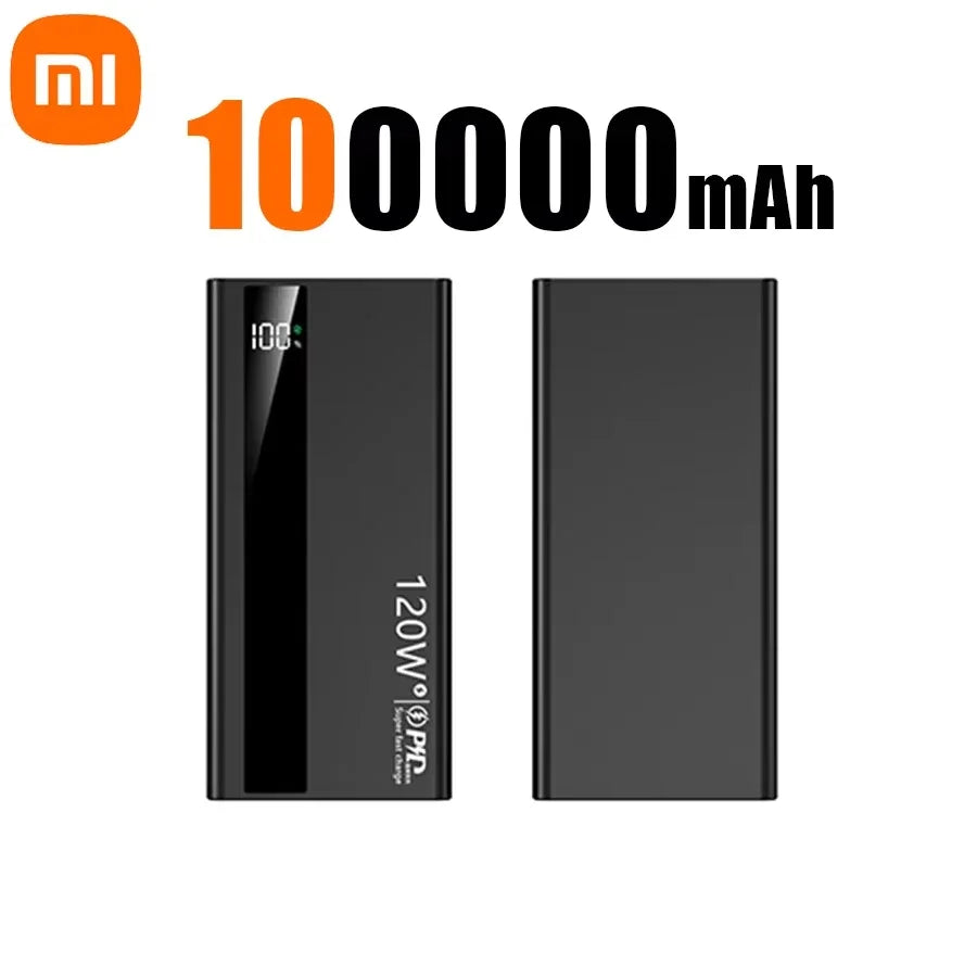 Banco de energía Xiaomi de 500.000 mAh, 120 W, carga ultrarrápida, batería externa de alta capacidad, cargador portátil para iPhone y Samsung.