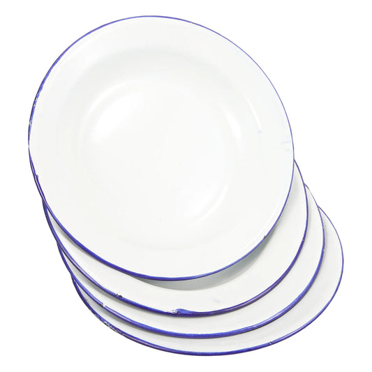 4 platos esmaltados retro para camping, restaurante, servicio de comida, platos de estilo vintage, vajilla de cocina para el hogar, plato para servir catering.