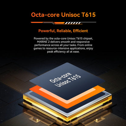 Teléfono resistente Blackview OSCAL Marine 2, 8 GB de RAM, 256 GB de almacenamiento, smartphone con IA, batería de 11000 mAh, pantalla HD+ de 6,56", procesador Unisoc T61, Android 15 y NFC.