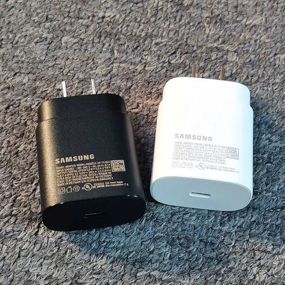 Cargador de 25 W con enchufe estadounidense para Samsung, adaptador de carga súper rápida para Galaxy S24, S23, S22, S21, S20 Ultra, Z Flip Fold, 6, 5, 4, 3, 2, A55, A35 y A25.