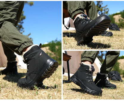 Botas de trabajo de seguridad de invierno para hombre y mujer, tallas 47 y 48, impermeables, ligeras, con puntera de acero, calzado de seguridad protector para hombre.