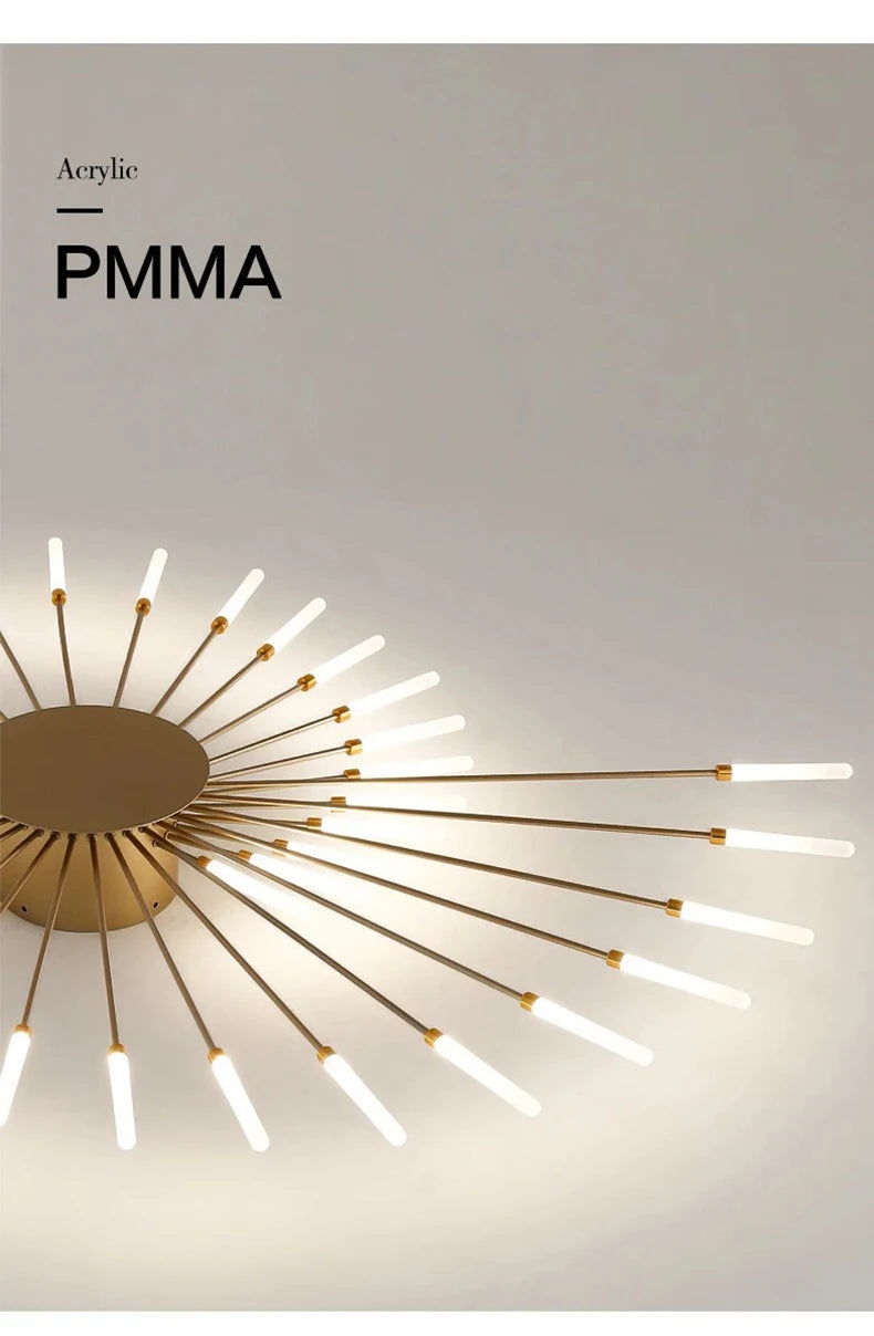 Lámparas de techo LED modernas con diseño de fuegos artificiales para sala de estar, comedor y dormitorio. Lámparas de techo brillantes.