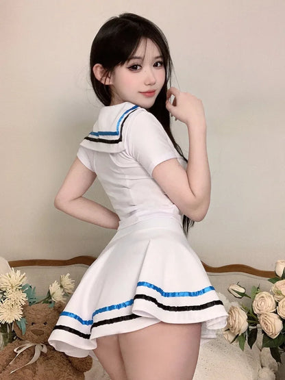 Schoolgirl Costumes Sexy Role Play Uniform Erotic Costume Naughty Lingerie Plaid Night Halloween Women Roleplay Sex Cosplay