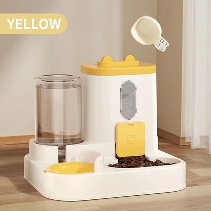 Dispensador de comida para gatos 2 en 1, agua y comida integrados, totalmente automático, dispensador de comida y agua para gatos, bonito dispensador de agua.