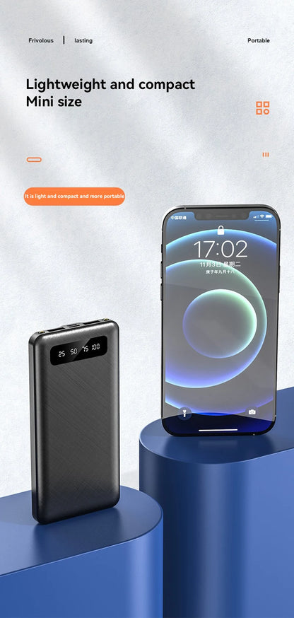 Batería externa portátil Xiaomi de 500.000 mAh y 120 W de carga ultrarrápida de gran capacidad con pantalla digital LED para teléfonos.