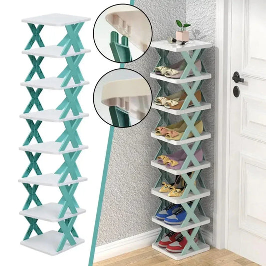 Zapatero organizador de almacenamiento, zapatero desmontable, ahorra espacio en el hogar, estante para zapatos simple de varias capas, gabinete de color