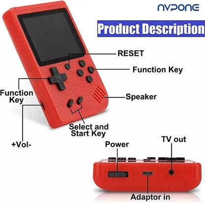 NUEVA mini consola de videojuegos retro portátil de 8 bits, reproductor de juegos portátil con 400 juegos integrados, salida AV, consola de juegos Gameboy videojuego