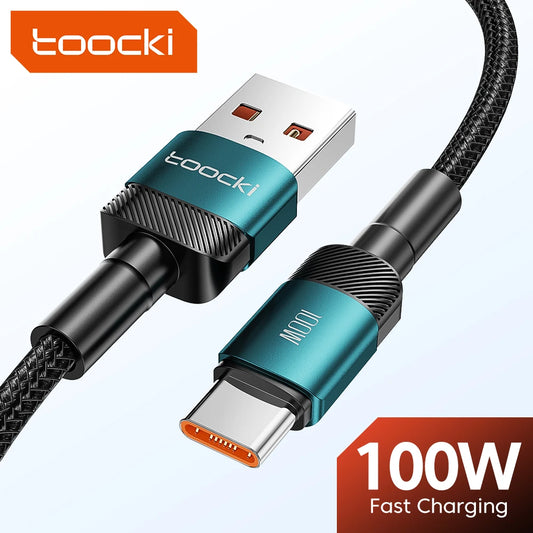 Cable USB C de carga rápida Toocki de 100 W y 6 A para Huawei, Honor, OnePlus, Realme, Xiaomi y Samsung.