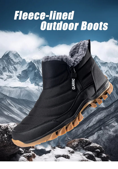 Botas de hombre para mantener el calor, zapatos de invierno para hombre, botines impermeables, zapatos de piel, botas de nieve, zapatos casuales de invierno, botines para hombre