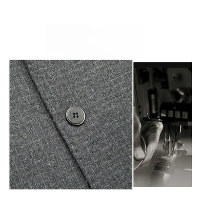 Abrigo de lana de doble faz para hombre, colección invierno 2025, estilo clásico informal de negocios, con solapa de muesca. Gabardina premium de largo medio.