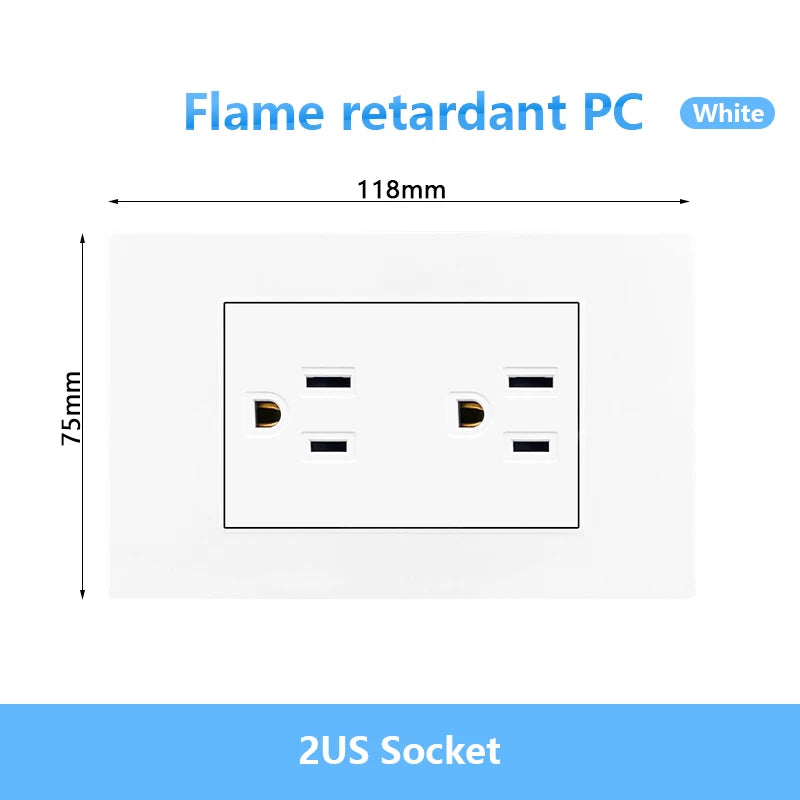 Enchufe de pared USB inteligente tipo C de 20 W con carga rápida para Italia, Chile y México; panel de interruptor de luz eléctrico de Brasil con toma USB-C universal.