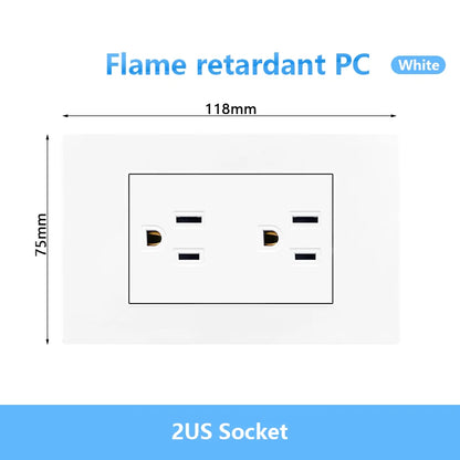 Enchufe de pared USB inteligente tipo C de 20 W con carga rápida para Italia, Chile y México; panel de interruptor de luz eléctrico de Brasil con toma USB-C universal.
