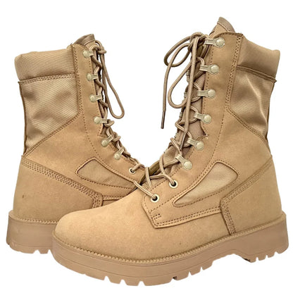 Botas tácticas de cuero para hombre, de nueva marca, para senderismo y actividades al aire libre. Botas transpirables hasta el tobillo.