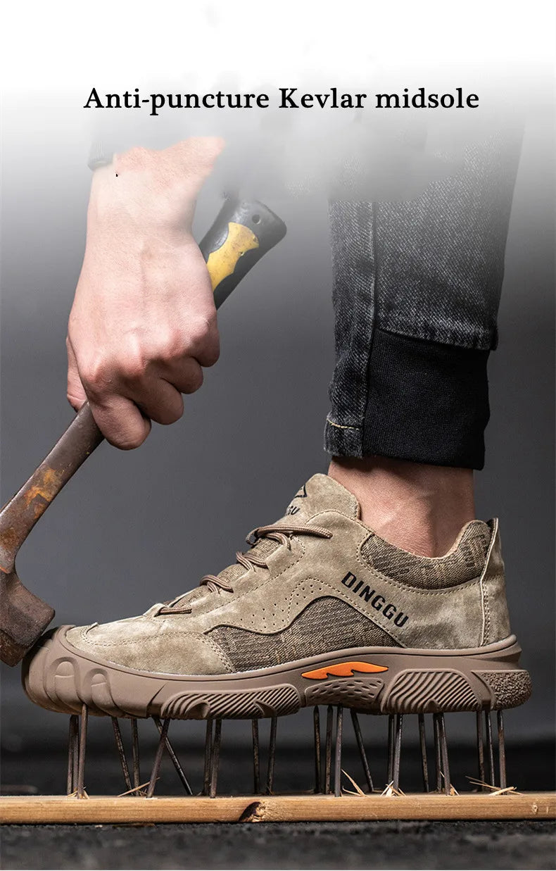 Calzado de seguridad de alta calidad para hombre, con puntera de acero, resistente a golpes y perforaciones. Botas de seguridad antipinchazos.