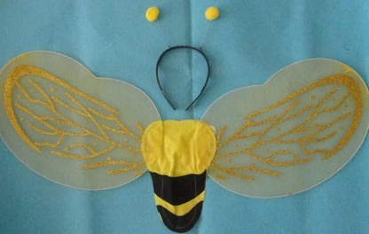 Carnival Halloween Women Sexy Role Play Clothes Bumble Bee Costumes Yellow Cute Bee Cosplay Fancy Dress with Wings Headwear