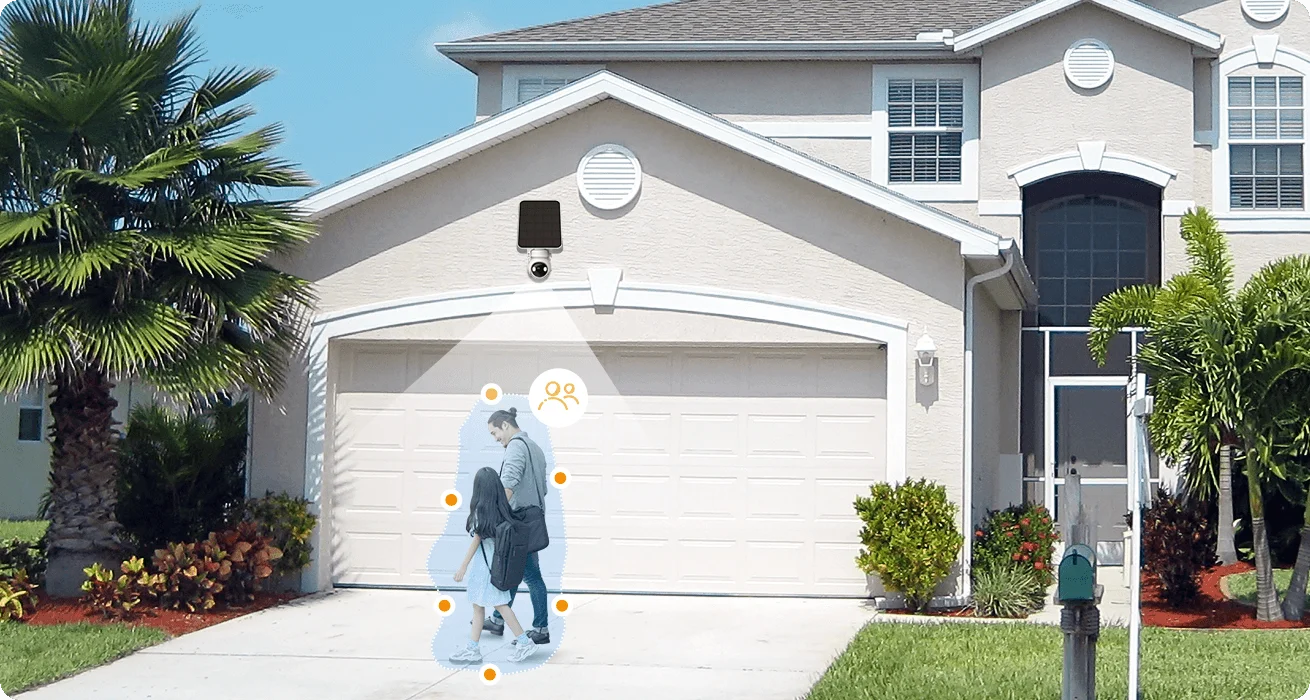 Cámara de seguridad IMOU Cell PT Lite de 3 MP con batería, paneles solares, visión nocturna a color, protección Wi-Fi y protección para exteriores.