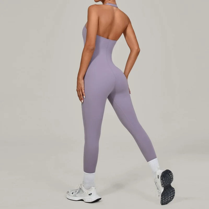 Nuevo Body de Yoga Sexy para Mujer, Mono Deportivo de una Pieza, Sin Mangas, Espalda Abierta, Conjunto de Yoga de Secado Rápido, Ropa Deportiva para Entrenamiento y Yoga.