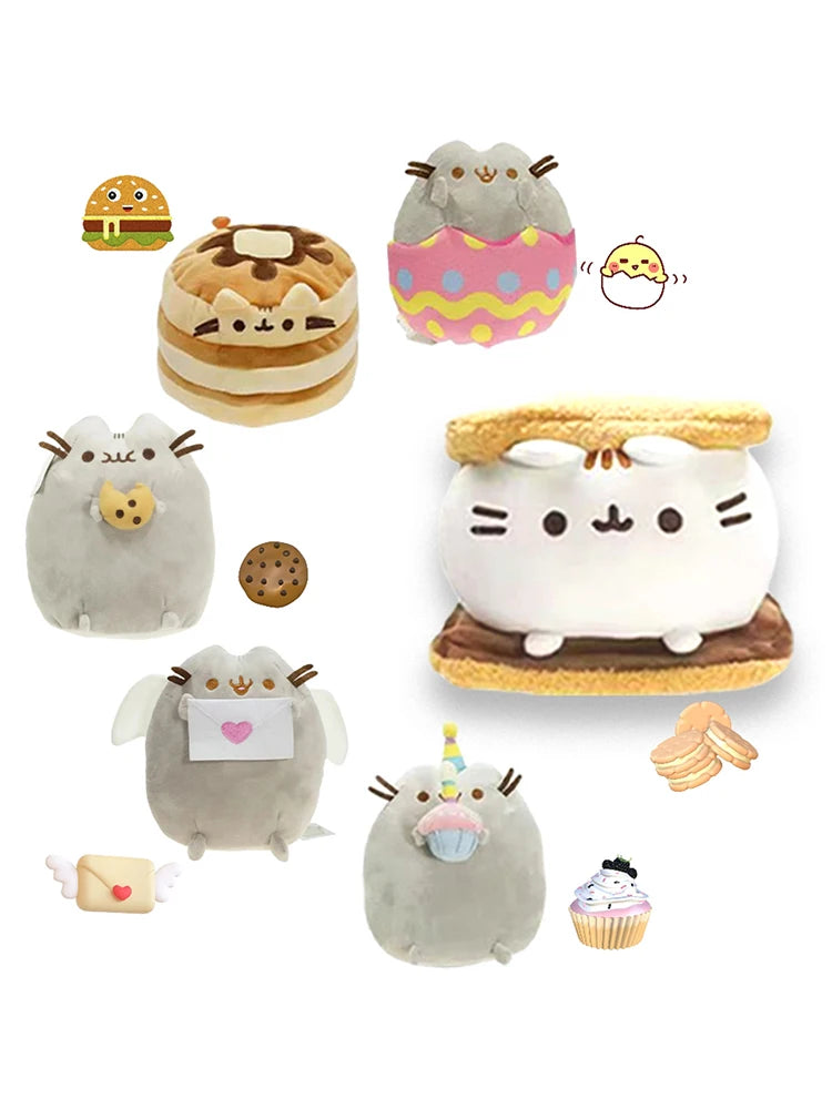 Juguete para gatos, juguete de peluche de Animal suave, almohada de gatito blanco y gris, regalo de cumpleaños, juguetes para mascotas Deco