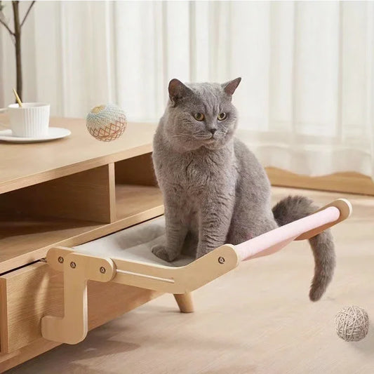Cama colgante para gatos, hamaca para ventana, sofá, muebles para el hogar, para interiores, lavable, asiento extraíble, cama de madera para dormir, percha con estantes