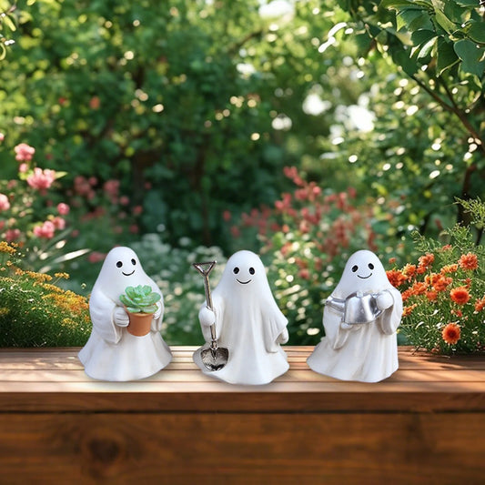 Adorno de ambiente para patio al aire libre, hogar, lindo mini conjunto creativo de resina, bonsái de jardín de Halloween, micro paisaje, decoración de escena